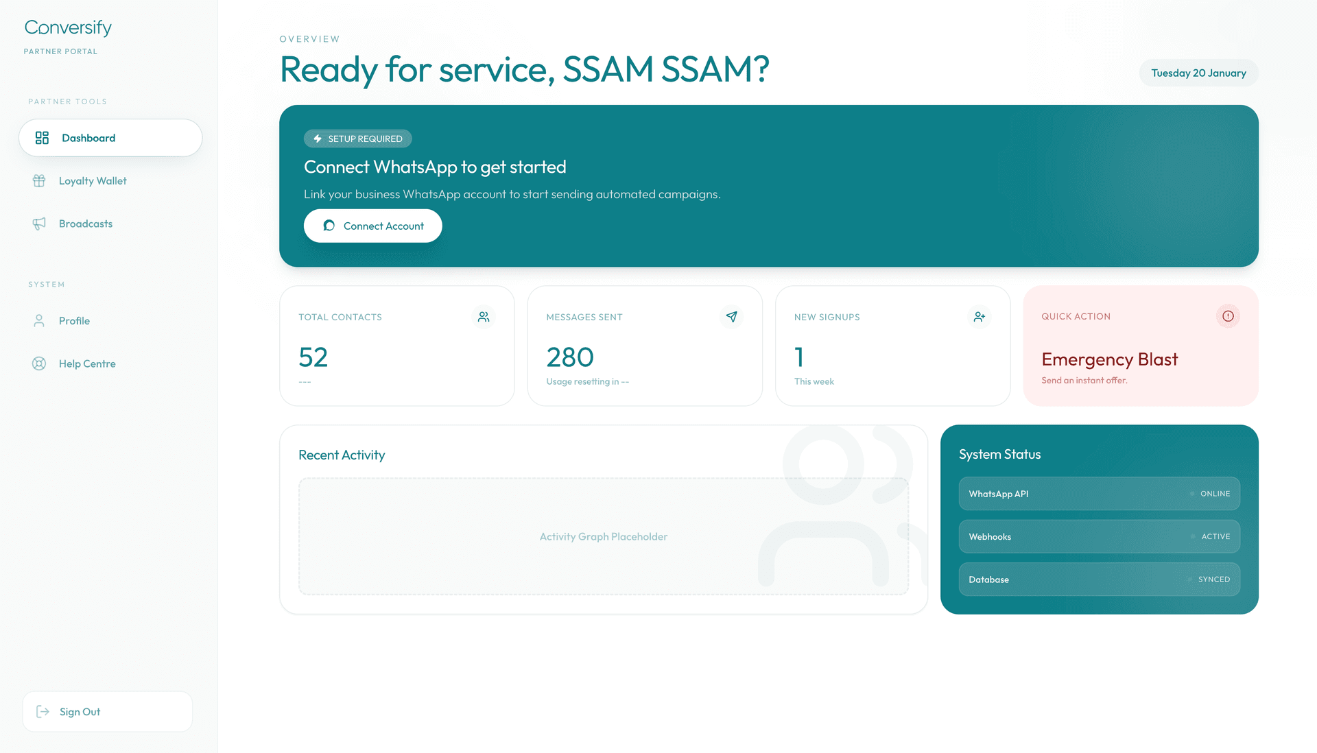 Conversify Partner Portal Dashboard